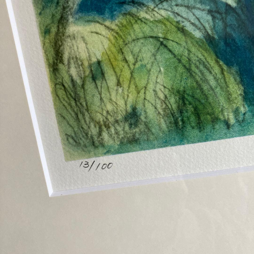 南城一夫　ほたる　リトグラフ