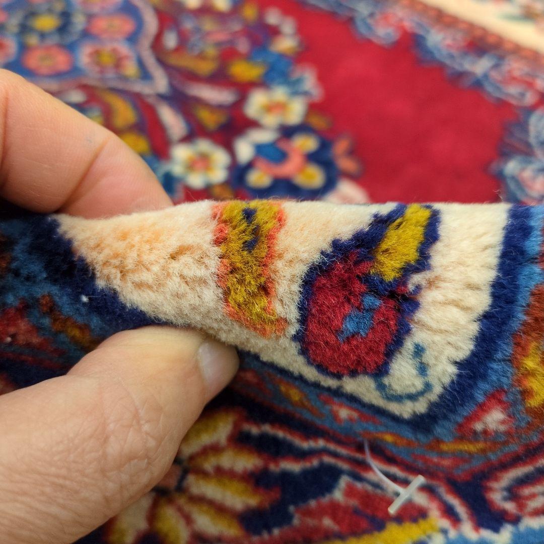 ペルシャ絨毯 手織り 美術品 SAROGH産 91x65 クリーニング済