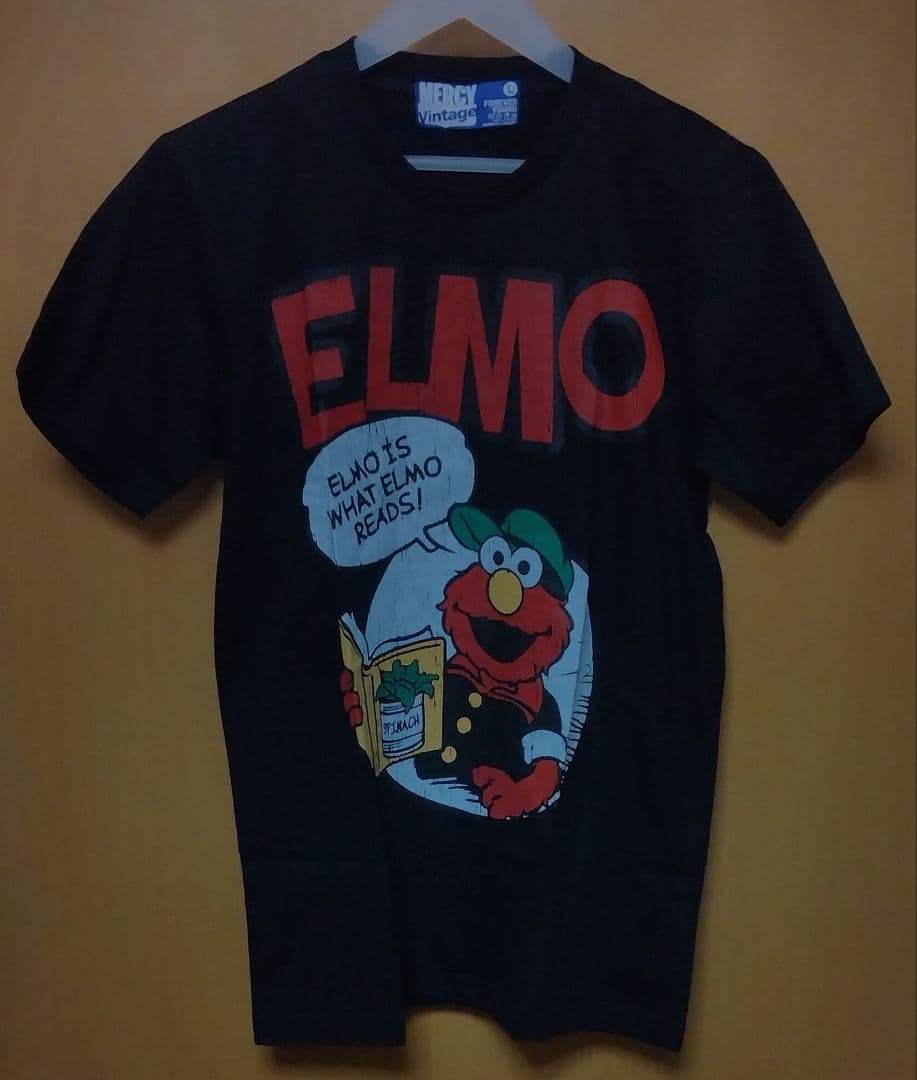 新品:エルモ「ヴィンテージスタイル・プリントTシャツ●L」セサミストリート 楽天市場】90s USA製 ☆ セサミストリート エルモ ビッグ プリント