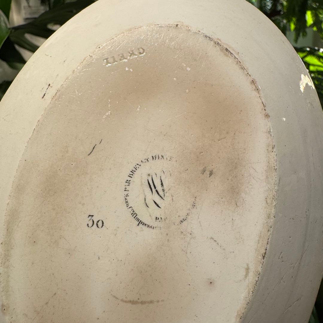 激レア！フランスアンティーク バターケース クレイユ窯 Terre de fer