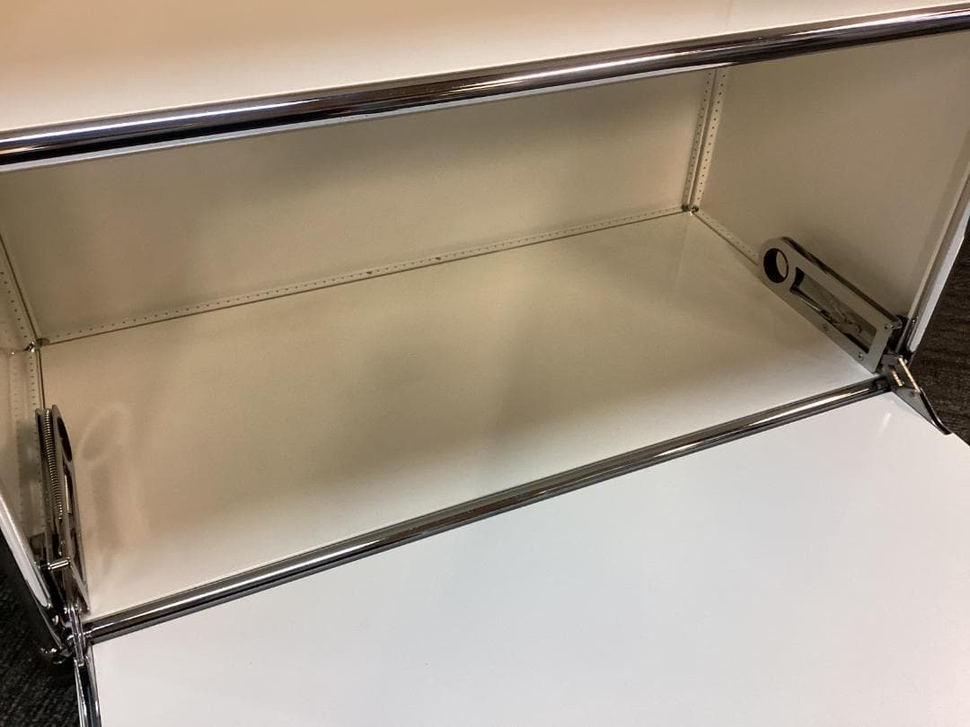 USMハラー 3段 オープンキャビネット シェルフ ホワイト ドロップ