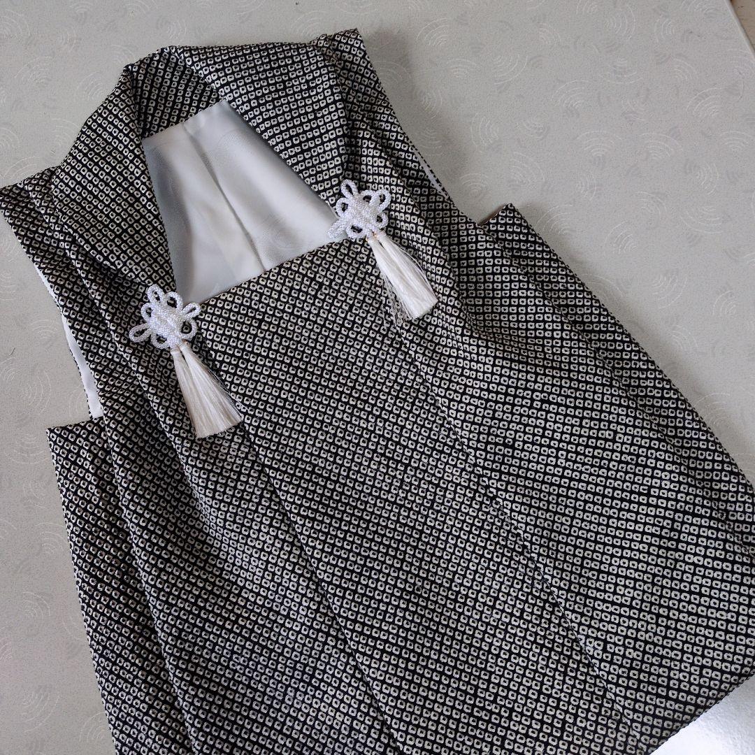 七五三３歳正絹総絞り手縫いの被布（中綿無し）黒色 3歳用正絹総絞りの被布(中綿なし）4386m様のリクエスト 子供服 着物