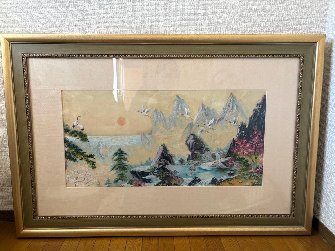 北朝鮮作家　刺繍絵　風景画　額縁付 楽天市場】刺繍キット クロスステッチ キット No.7136 葛飾北斎 富嶽三