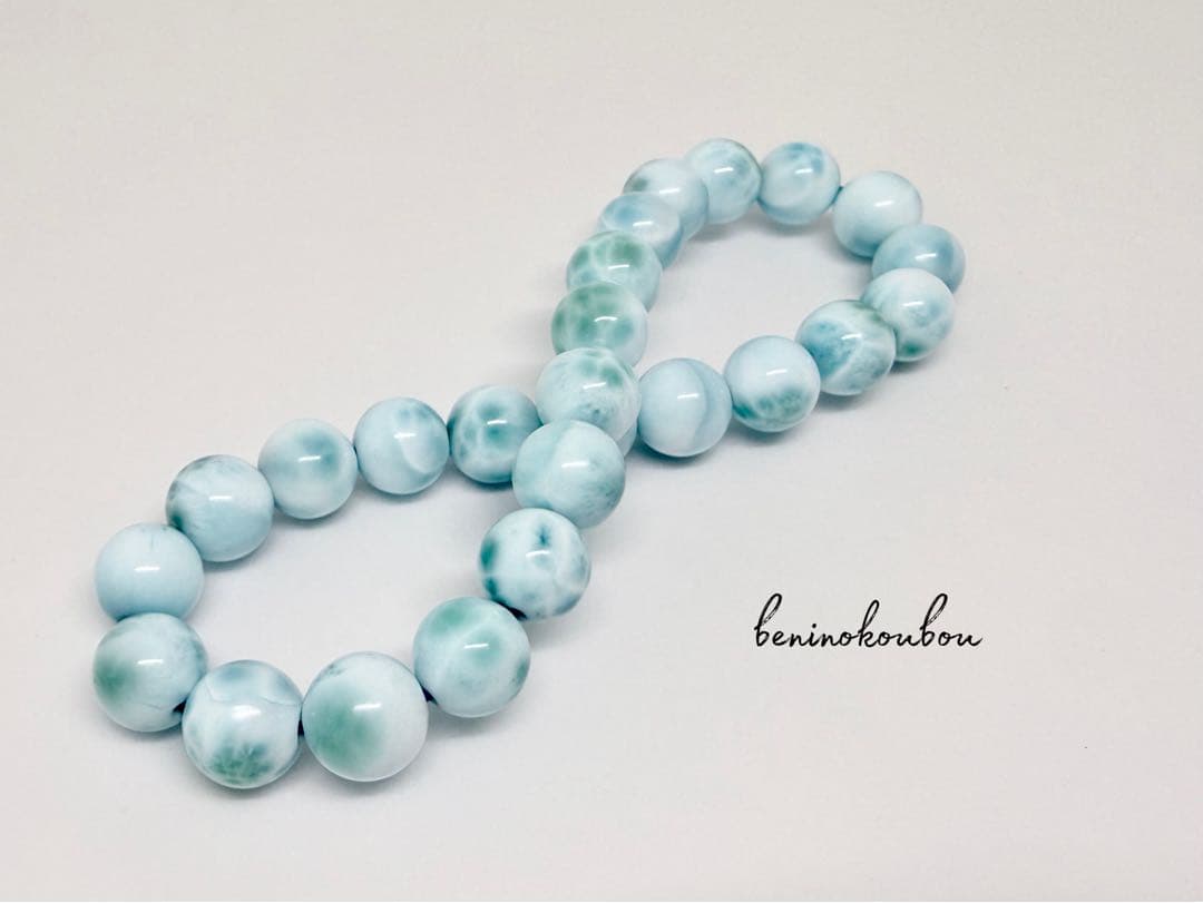 【1点物】波模様が美しい◇カリブ海の宝石 ラリマー ブレスレット 7.5mm