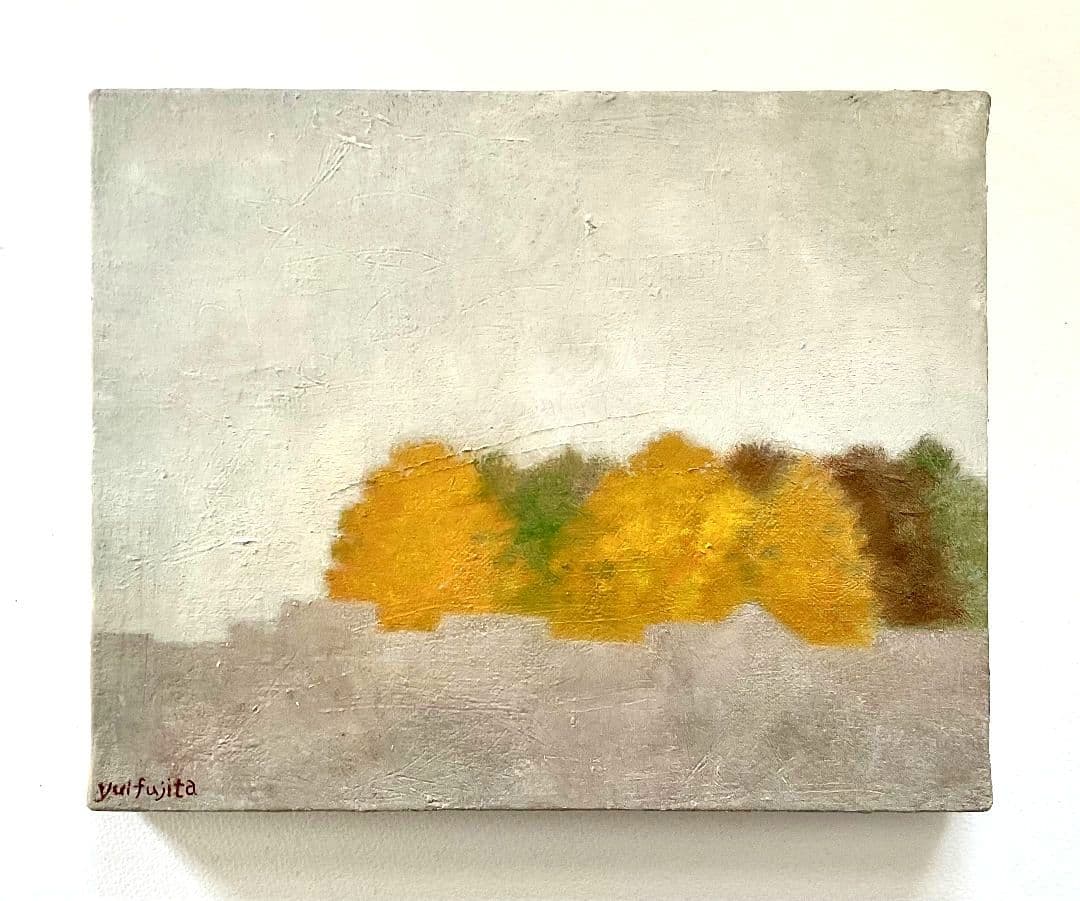 油彩画　12月のイチョウ 油絵 油彩 油彩画 絵画【イチョウ並木】 | HIROSHI1990