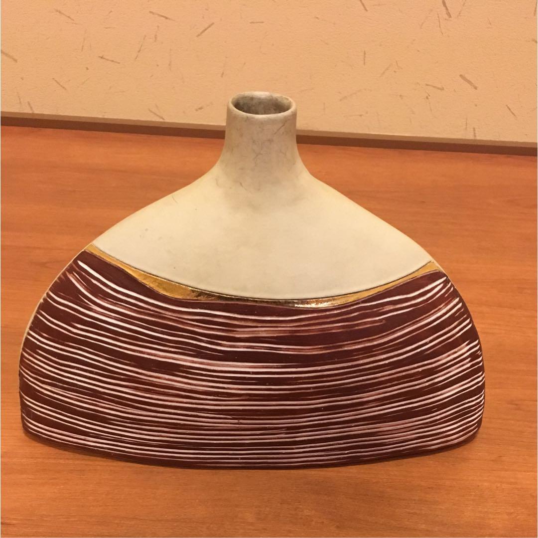 花堂作☆朱水盤 清水焼 花器 陶器 生け花 40cm 花堂作☆朱水盤 清水焼