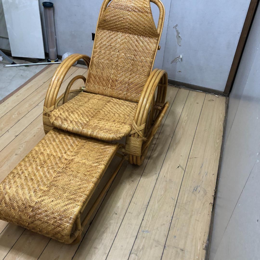 昭和レトロ ラタンリクライニングチェア オットマン付き 250717 楽天市場】【2点セット】パーソナルチェア オットマンセット リゾート