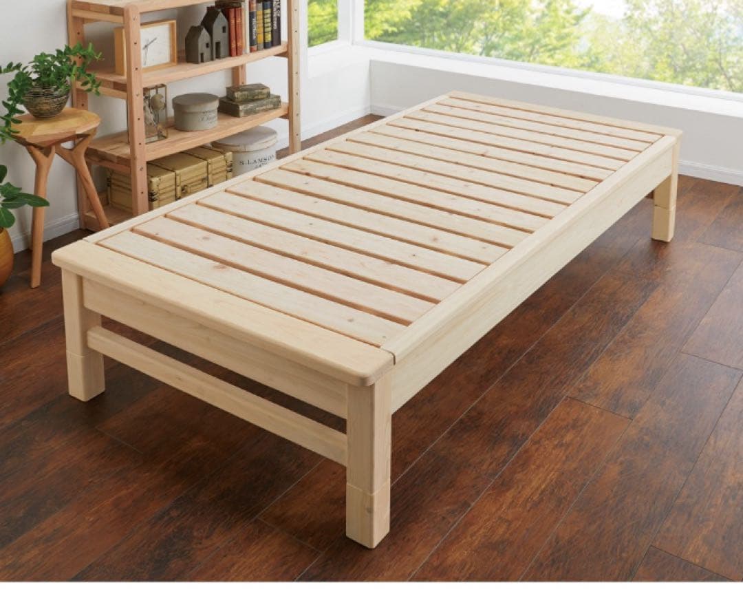 国産檜すのこベッド② すのこベッド ダブル 国産ひのき 簡単組立 天然木 日本製 （ 国産