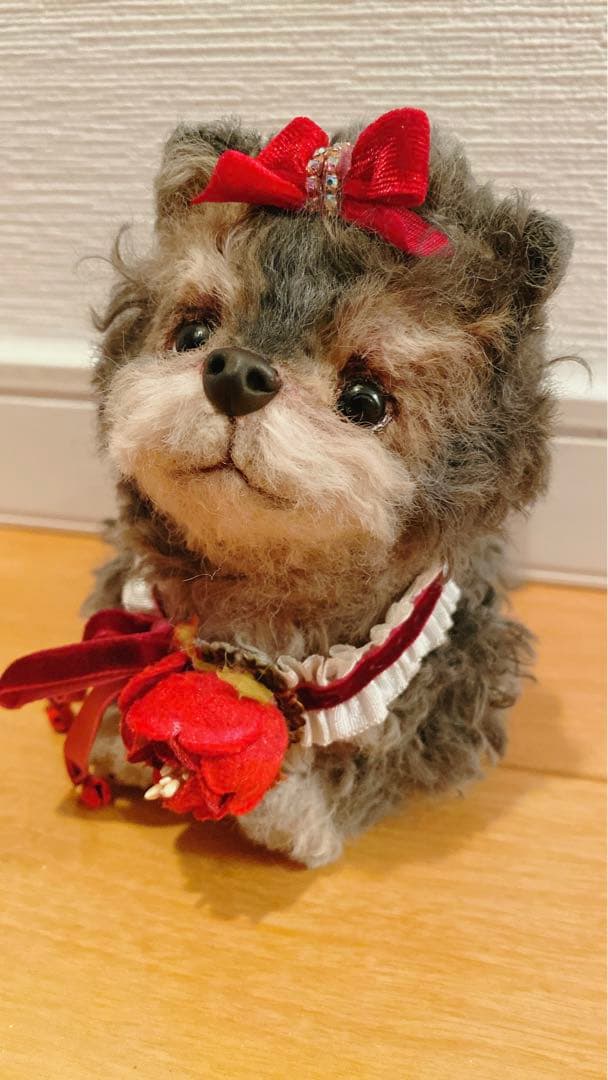 アートドール　ヨークシャテリア モールで作った 小さなヨークシャーテリア🐾 手のひらにちょこんと乗る