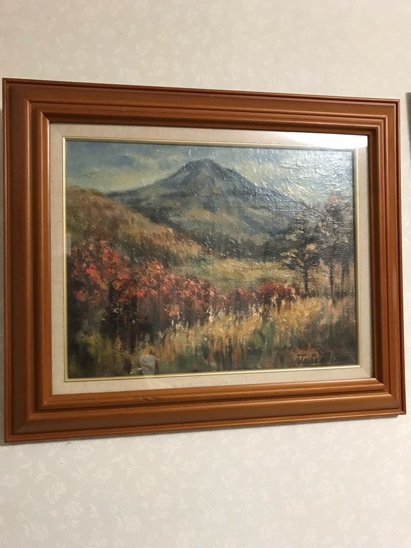 ❤️送料込値下げ❤️絵画★謎の山の冬景色★ガラス額入り 浅間山 冬景色 インテリアアートポスター IVYL-033 雪 山岳 群馬 風景