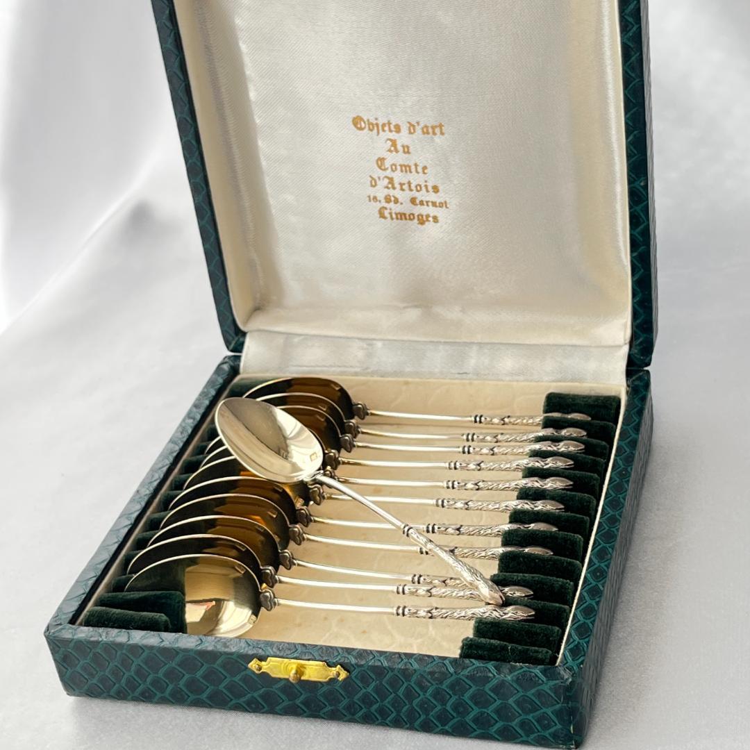 仏蘭西】 コーヒースプーン 12本【シルバープレート】ケース