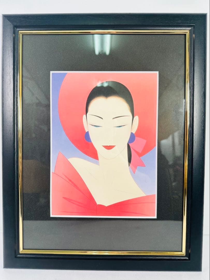 【希少品】鶴田一郎　美人画　絵画　日本女性　額入り　年代物　保管品　骨董 楽天市場】鶴田一郎 みつめて リトグラフ 1998年作 : ギャラリー