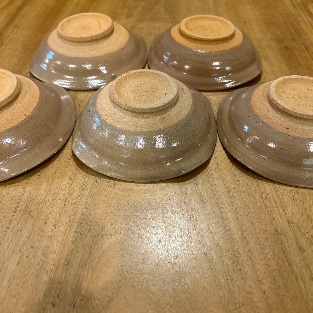 唐津菅ノ谷窯　舛田重信　絵唐津　変形鉢　五客 箱付