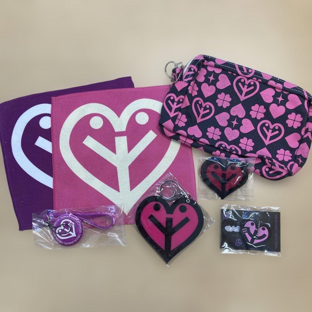 岡村靖幸 ピーチマークグッズ 7点セット バッグ クロス ミラー キー