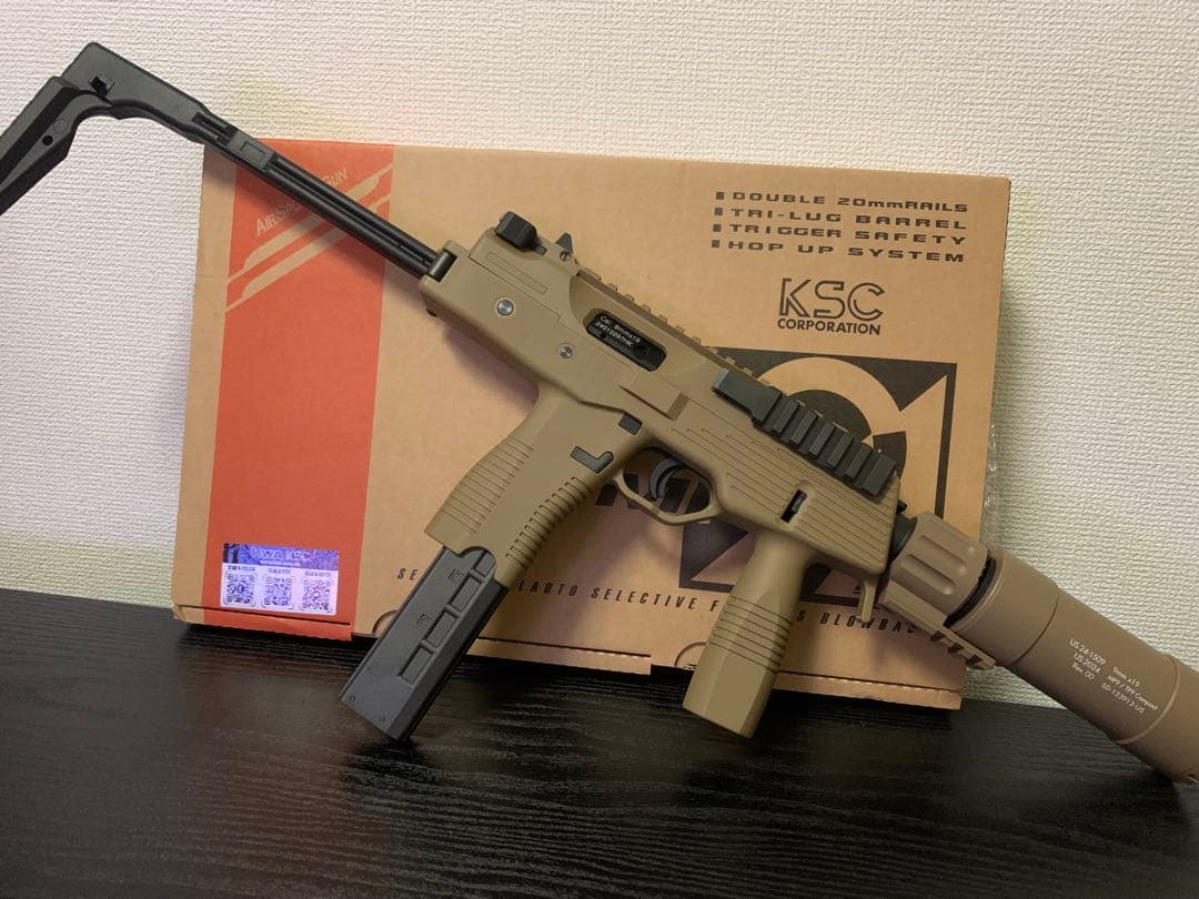 KWA MP9 GBB FDE 中古 ANGRY GUN製サプレッサー付き Amazon | Angry Gun KWA MP9/TP9用(FDE)B&T RBS QDサプレッサー ダミー