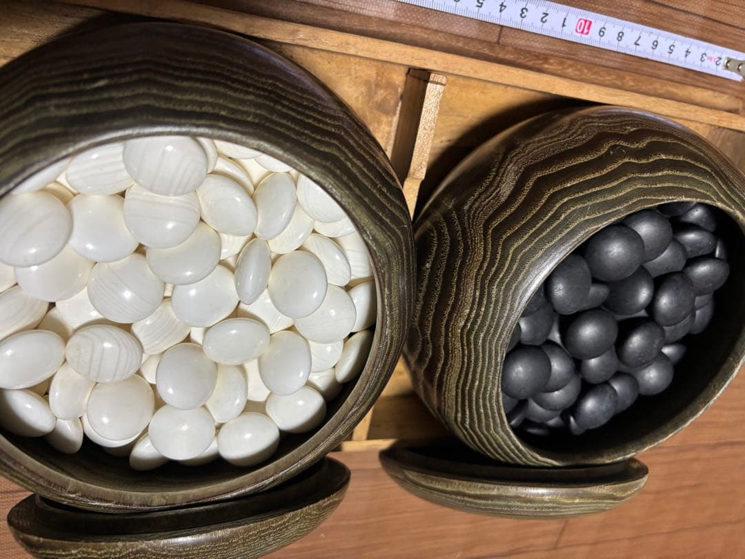 囲碁石セット 囲碁セット 13路19路両用新桂1寸卓上碁盤セット(ガラス碁石桜・プラ角