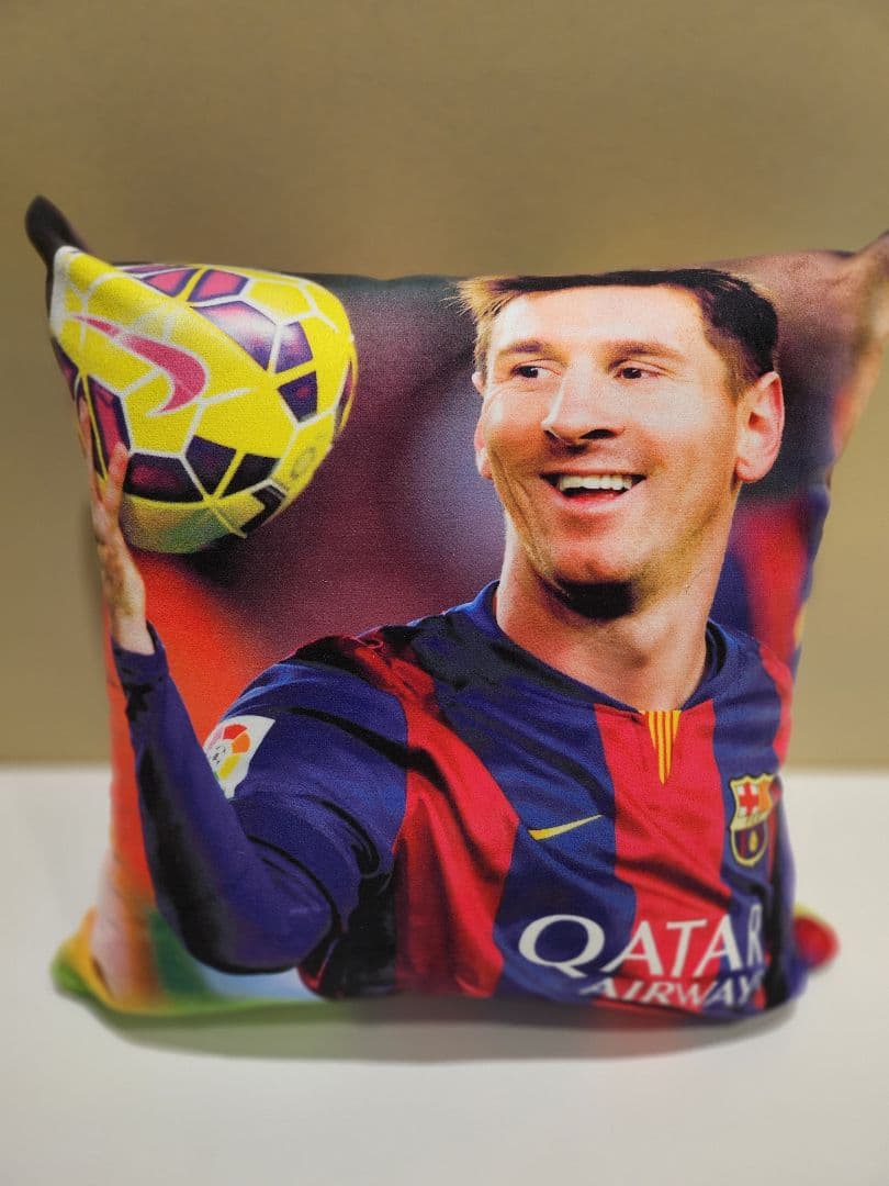 フォトプリント◆人物デザイン クッション 43×41 東レ中材 オリジナル・プリントシートクッション／ブロックプリント柄