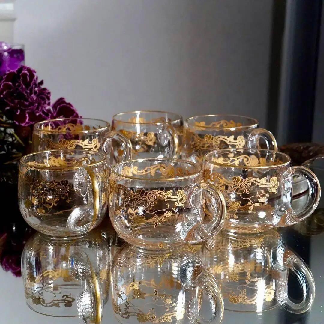 24金彩☆オールドバカラBACCARATルイ15世☆カップ☆グラス☆6客☆極