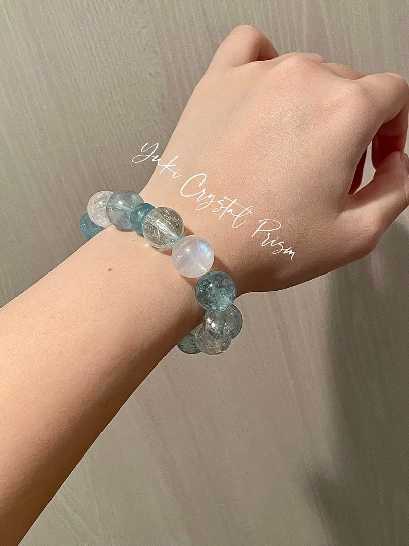 アクアマリン×ブルームーンストーン×ハーキマーダイヤモンド