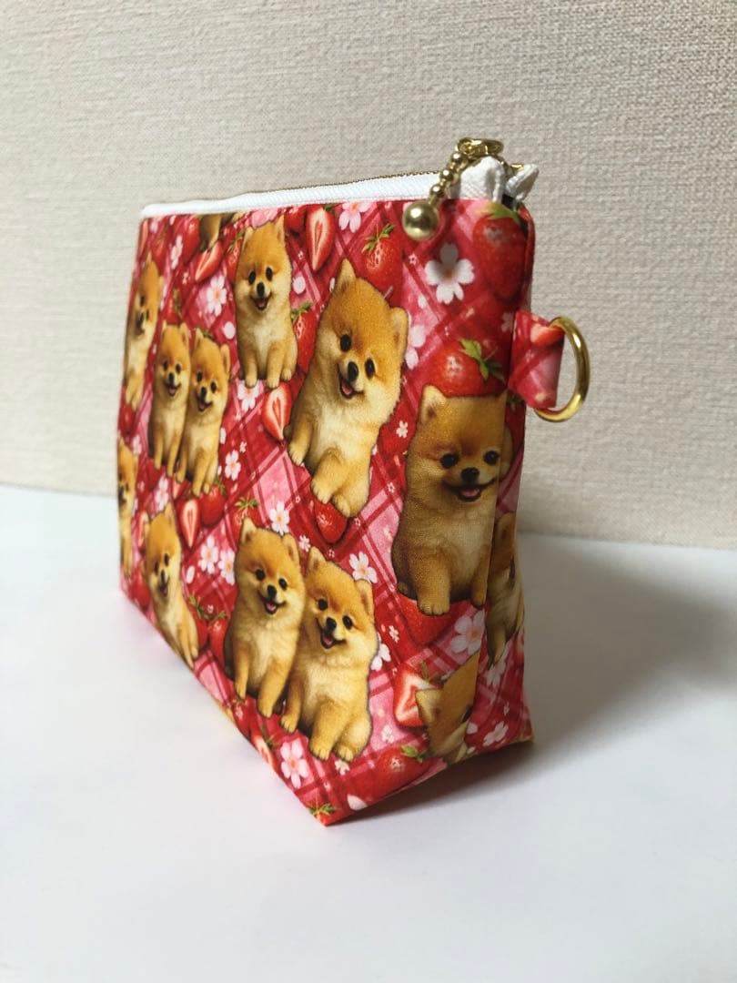 ポメラニアン　20cmファスナーポーチ　マチあり 美しい】20cmファスナーポーチ♡めんどくさいからアタッチメントは変え