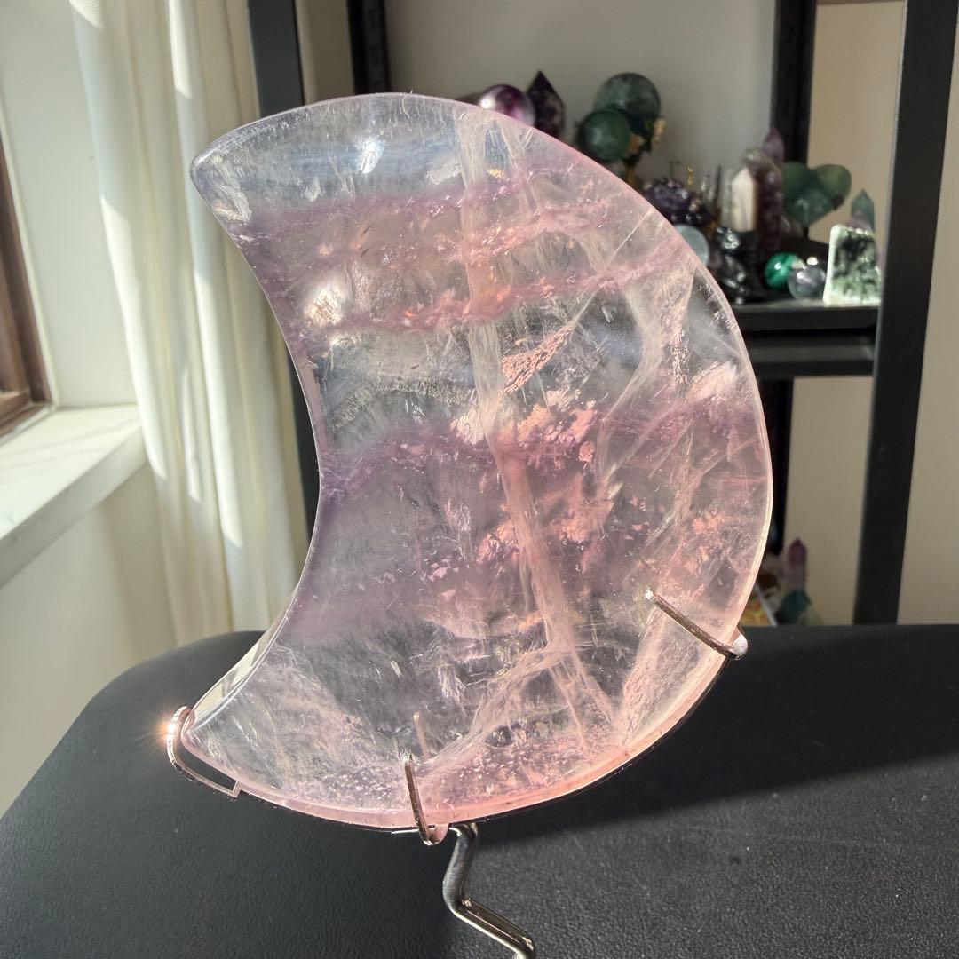 sato様専用】天然石フローライトの月 置物 台座付きNO.021304 - メルカリ