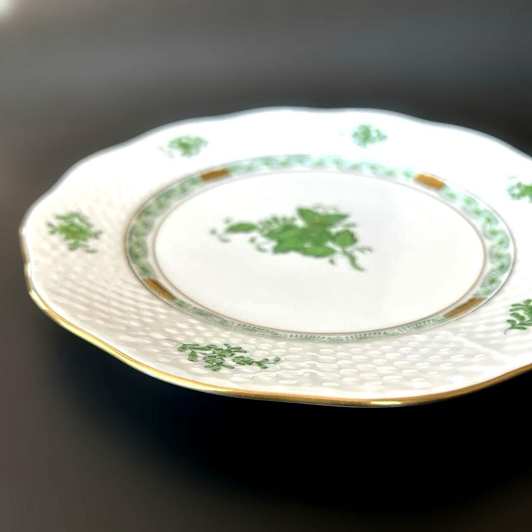 ヘレンド アポニーグリーン プレート 20.5cm 2枚セット