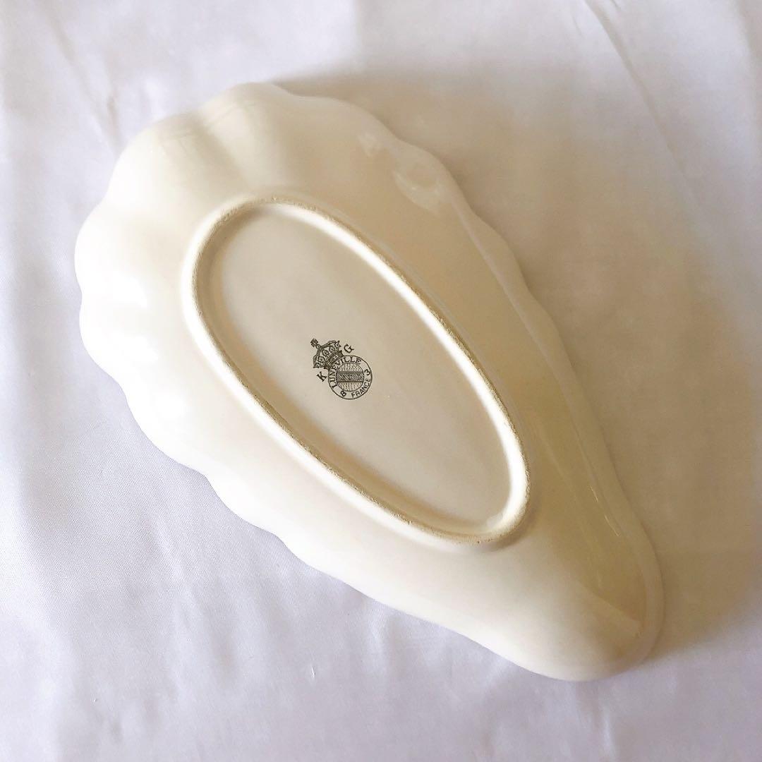 人気 リュネヴィル シェル型ラヴィエ 前菜皿ブーケ柄 フランス