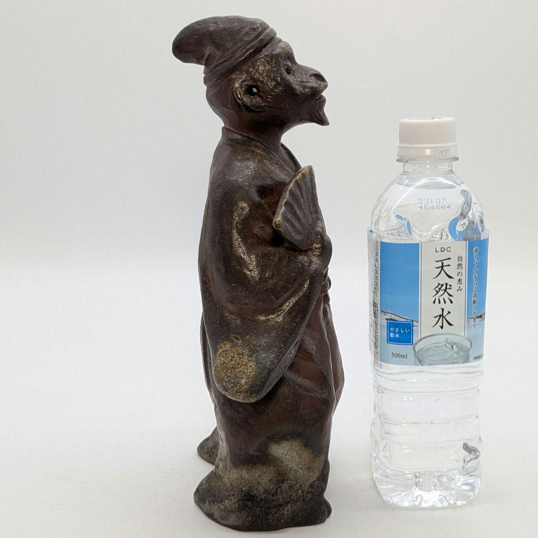 岡山県重要無形文化財 浦上善次 備前焼 壬申置物 共箱栞 サル 猿