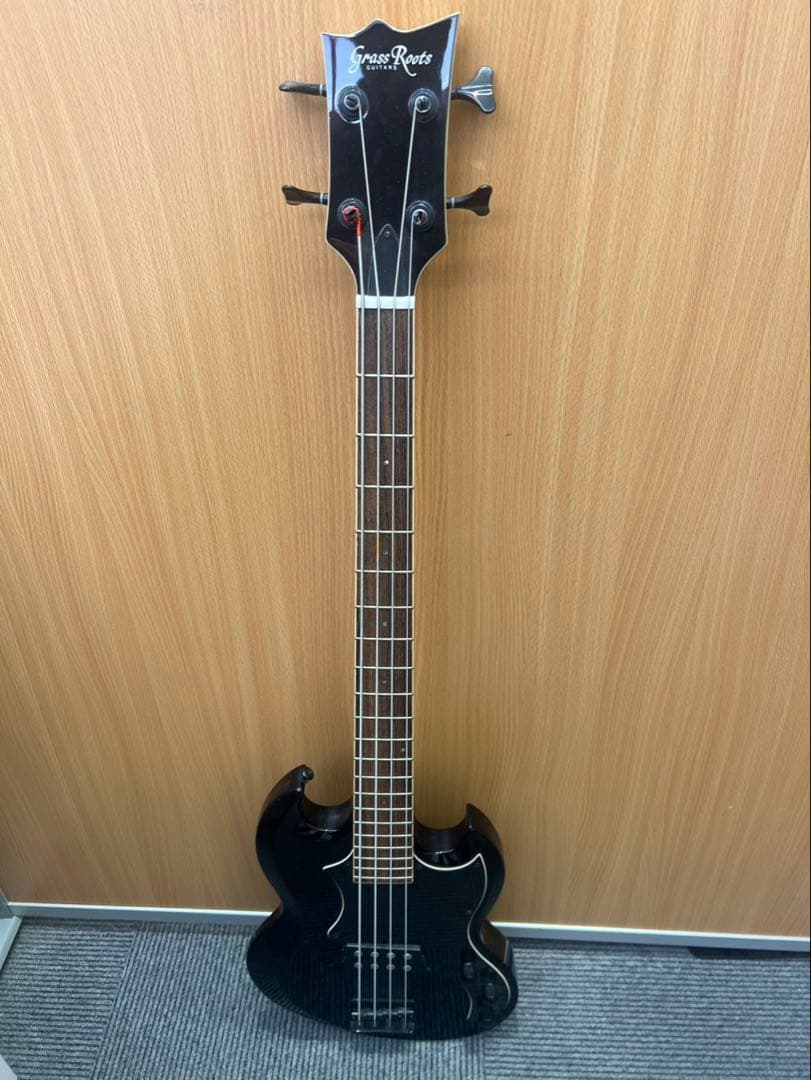 GrassRoots グラスルーツ エレキベース 黒 4弦 SGタイプ ロック ESP [※お取り寄せ商品] Grass Roots G-SNAPPER-DX Black Satin グラス