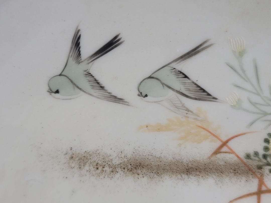 九谷 金彩赤絵 花鳥紋 細密画 皿 六客 明治 DT378 - メルカリ