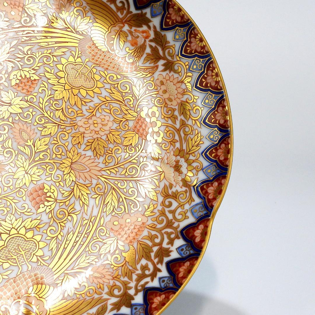 豪華絢爛 其泉作 色絵金彩鳳凰文 三足 盛皿 取皿 1