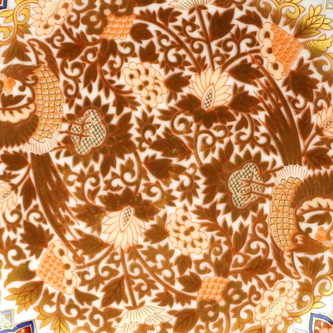 豪華絢爛 其泉作 色絵金彩鳳凰文 三足 盛皿 取皿 1枚 中皿 2枚 逸品