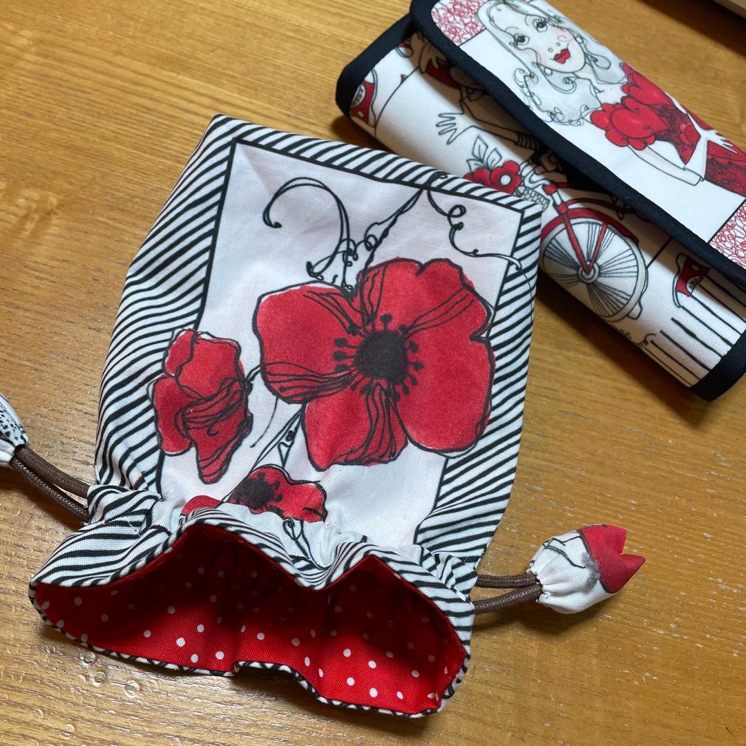 長財布 やりくり財布 ハンドメイド トートバッグ 巾着袋