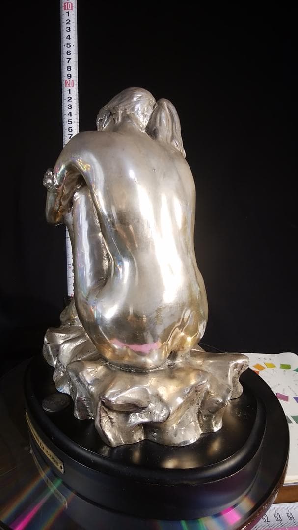 エルメス☆純 銀メッキブロンズ風裸婦彫刻像/高28cm重4 ㎏少女