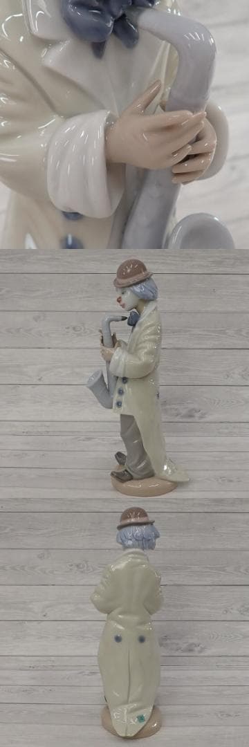 RU-6181リヤドロフィギュリン ピエロ 2体 サックス バイオリン音楽隊