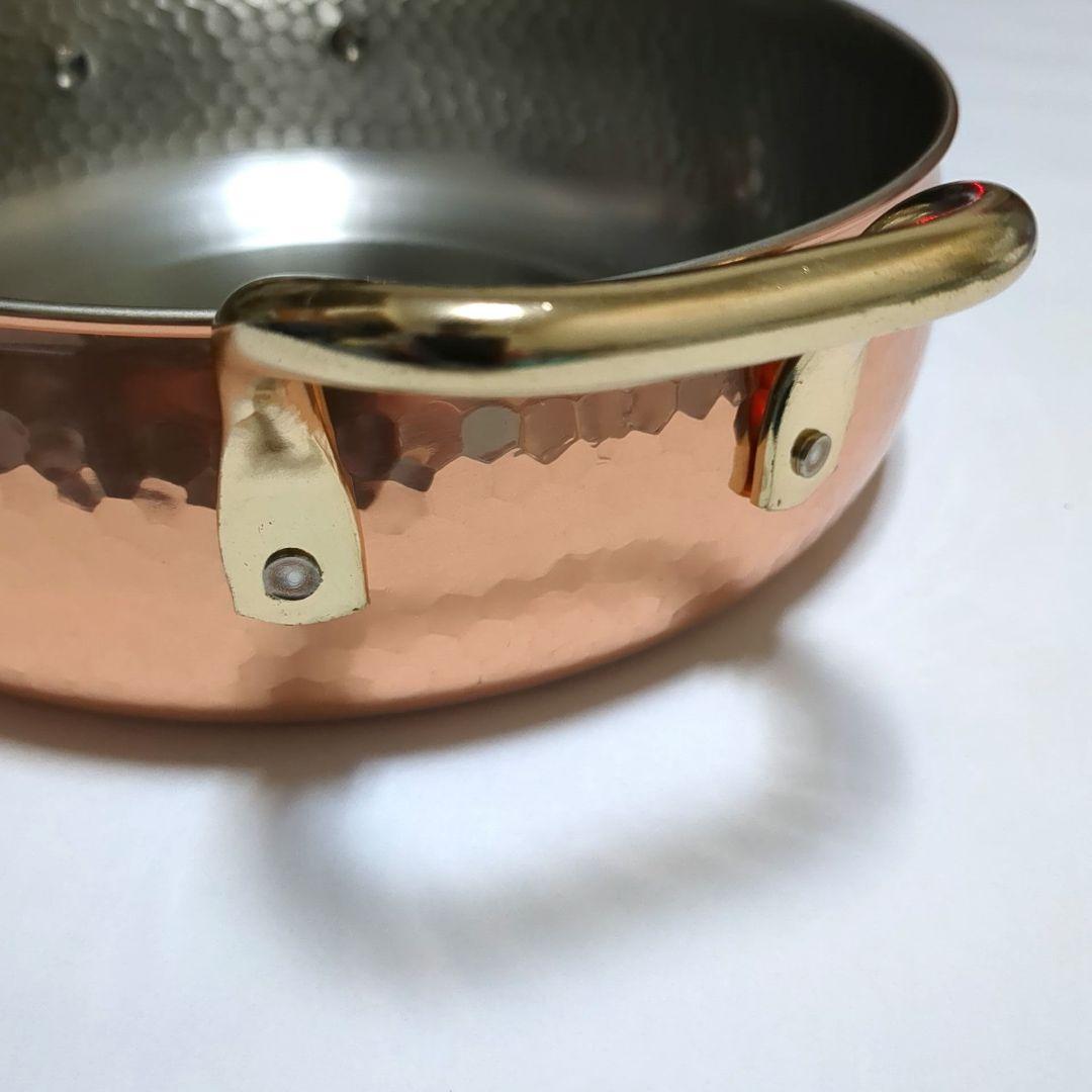 極美品】純銅製 燕三条 鈴木製作所 槌目 両手鍋 24cm 純銅輝 - メルカリ