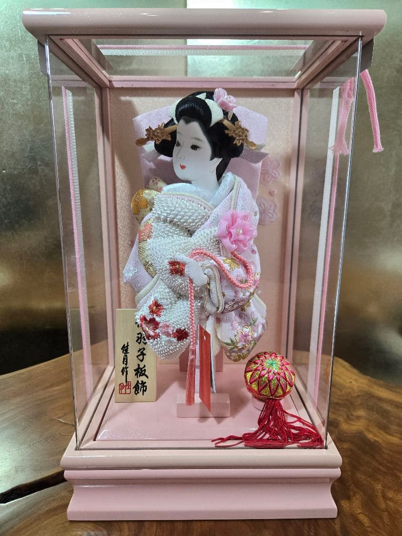 【展示品限り】正月飾り　羽子板　ケース飾り　※閉店セール　H32 華麗20号振袖羽子板ケース飾り ～広島市の人形問屋十二段屋