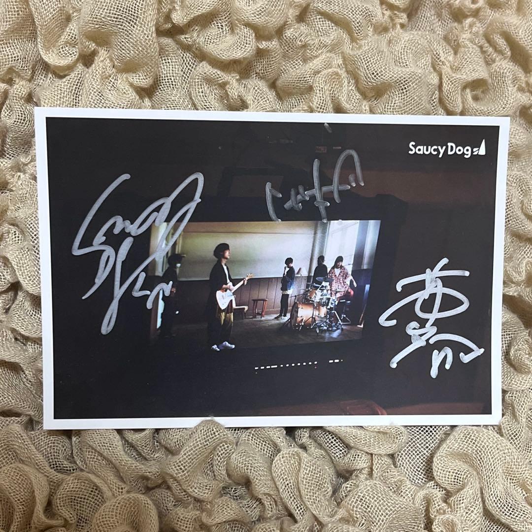 Saucy Dog サウシー 直筆サイン入り ポストカード - メルカリ