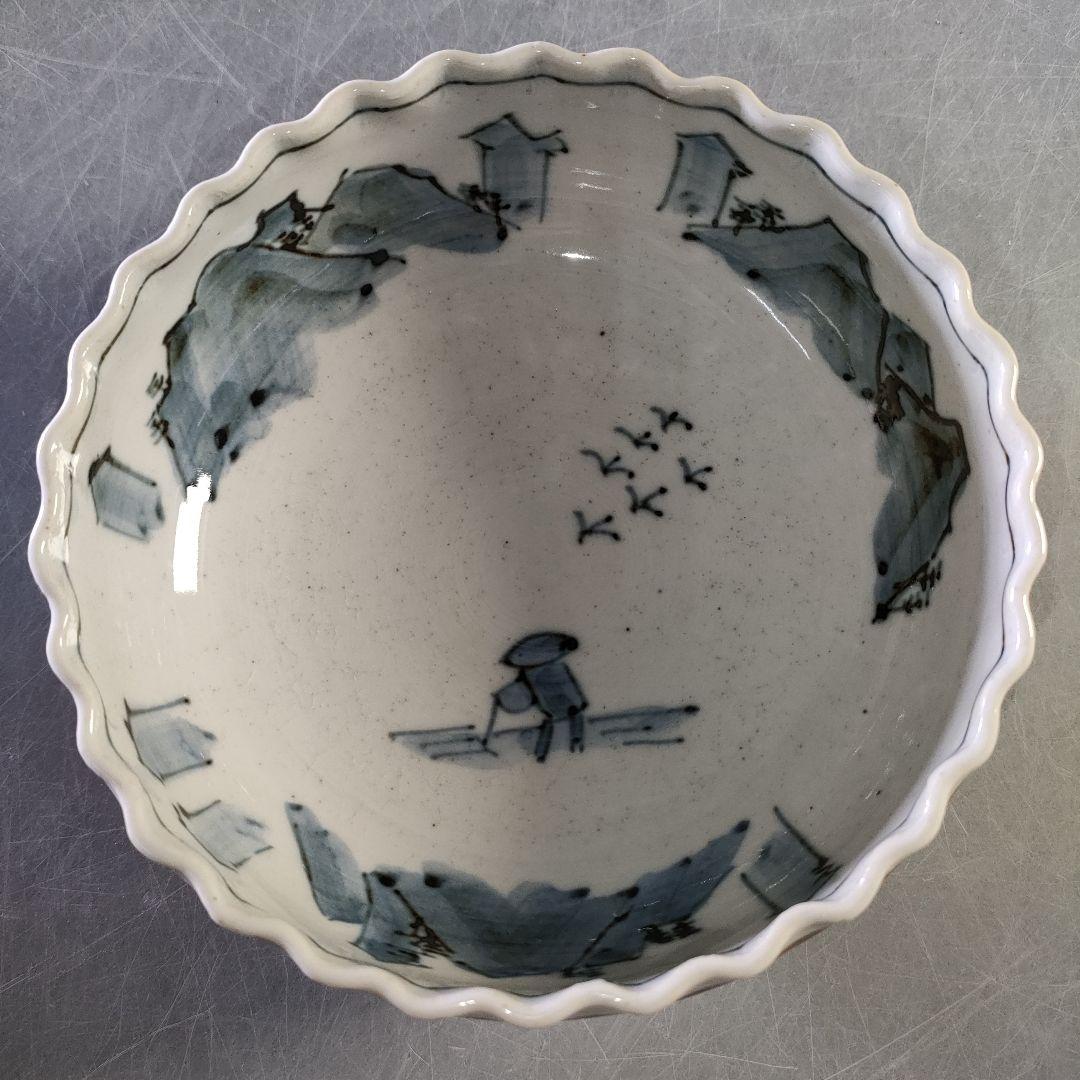 A1258-1/九谷焼/吉煌 造/赤巻山舟文刺身鉢揃 大5客・小5客/懐石道具/の