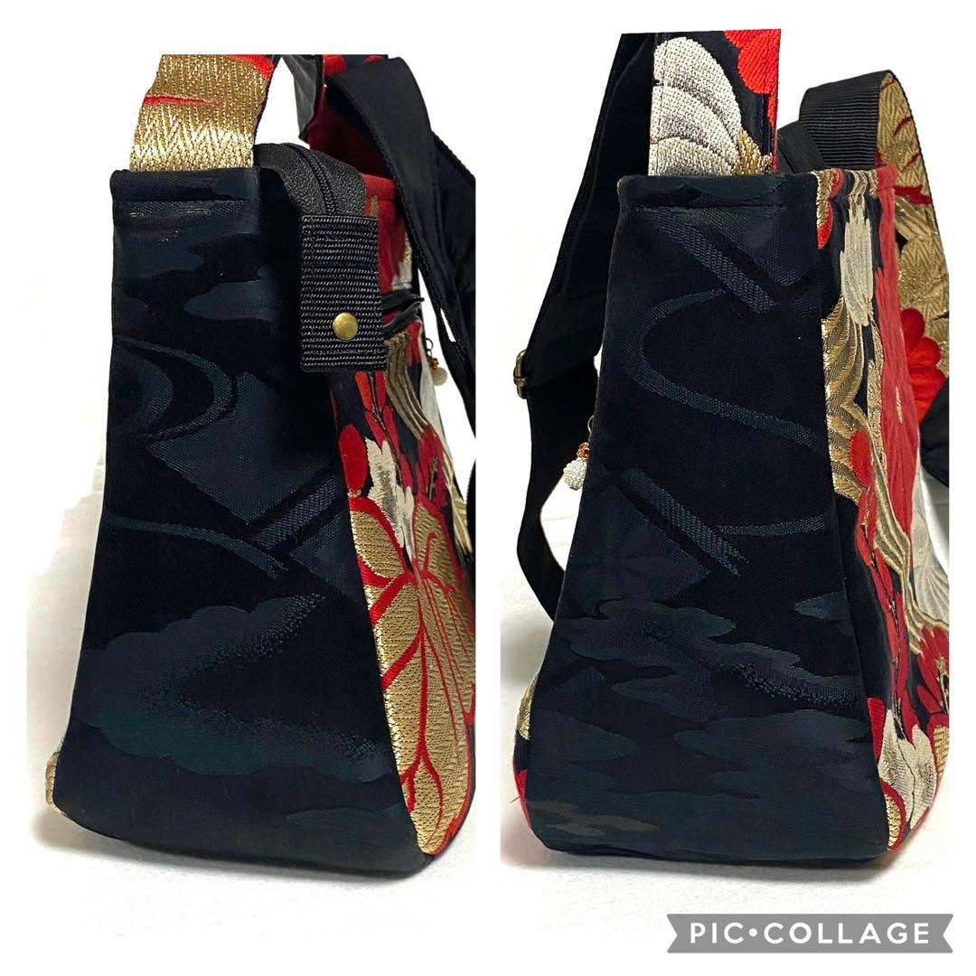 391 帯リメイク 桐と菊花のふっくらショルダーバッグ 匿名配送 - メルカリ