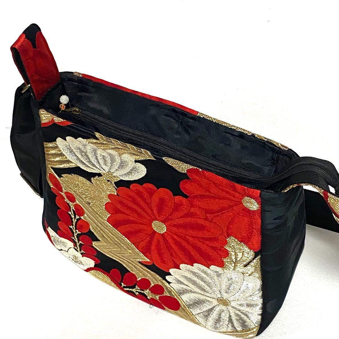 391 帯リメイク 桐と菊花のふっくらショルダーバッグ 匿名配送 - メルカリ