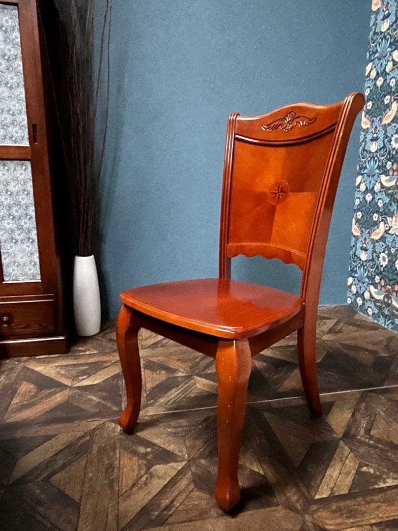 ダイニングチェア 椅子 猫脚 インテリア アンティーク 木製 ビンテージ チェアー 椅子 マホガニー ひじ付き アンティーク 猫脚 ブラウン 送料