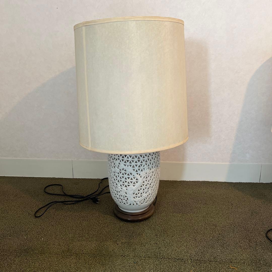 アンティークランプ　陶器　１つ ヴィンテージ 陶器 テーブルランプ (H31cm)｜アンティーク照明・ランプ