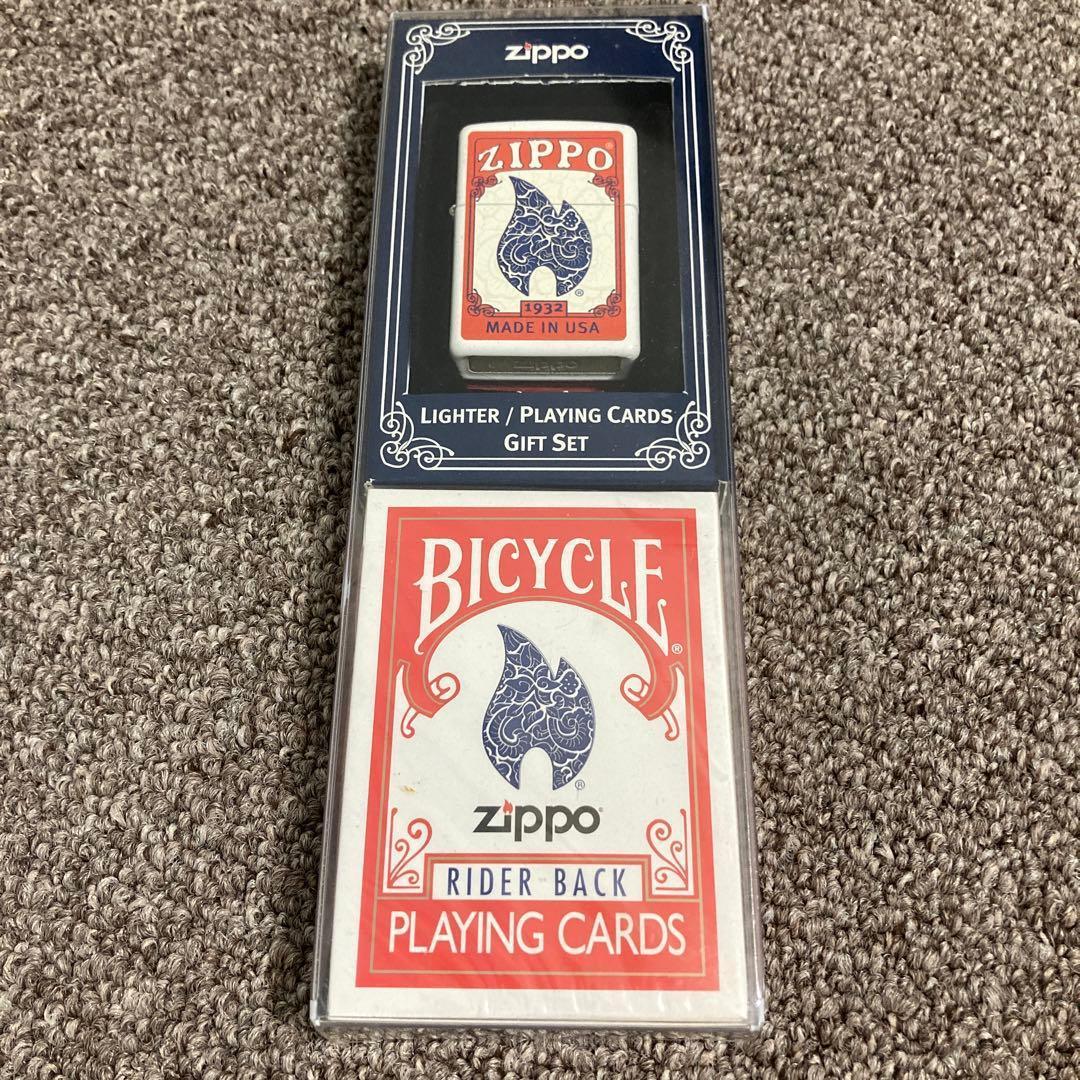 トランプ BICYCLE Zippo & Zippo lighter set Zippo Lighter & Bicycle Rider Back Playing Cards Gift Set - Rare