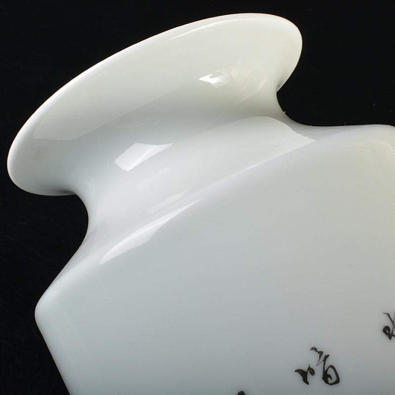 中国 致遠堂製 粉彩 花漢詩文 筒瓶 花瓶 V R6768F - メルカリ