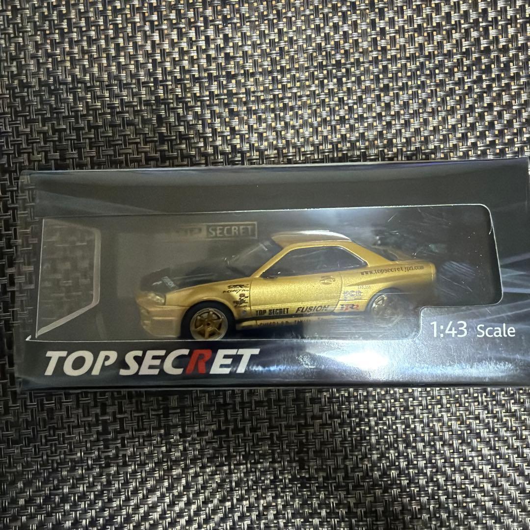 東京オートサロン限定TOP SECRET R34 Gold1/43スケールモデル 東京オートサロン会場限定！TOP SECRET R34チューンドカーの1/43モデル