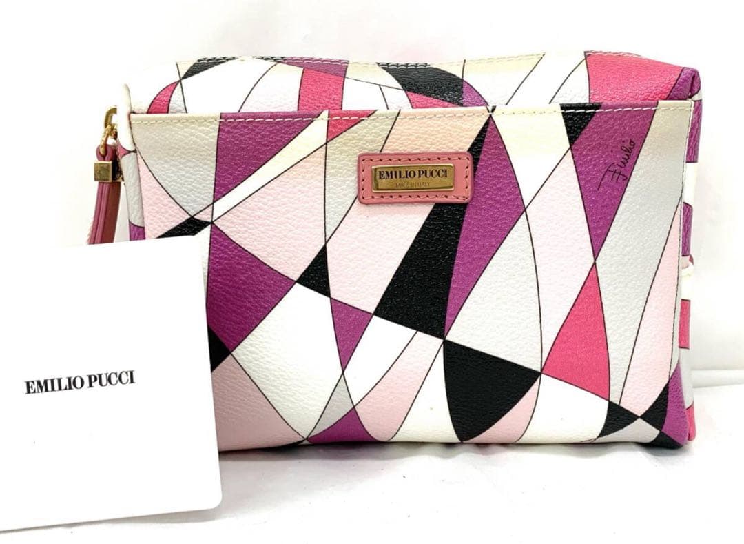 T04/109EMILIOPUCCIエミリオプッチプッチ柄ポーチ マルチカラー 楽天市場】EMILIO PUCCI エミリオプッチ ポーチ COSMETIC CASE 1USF04