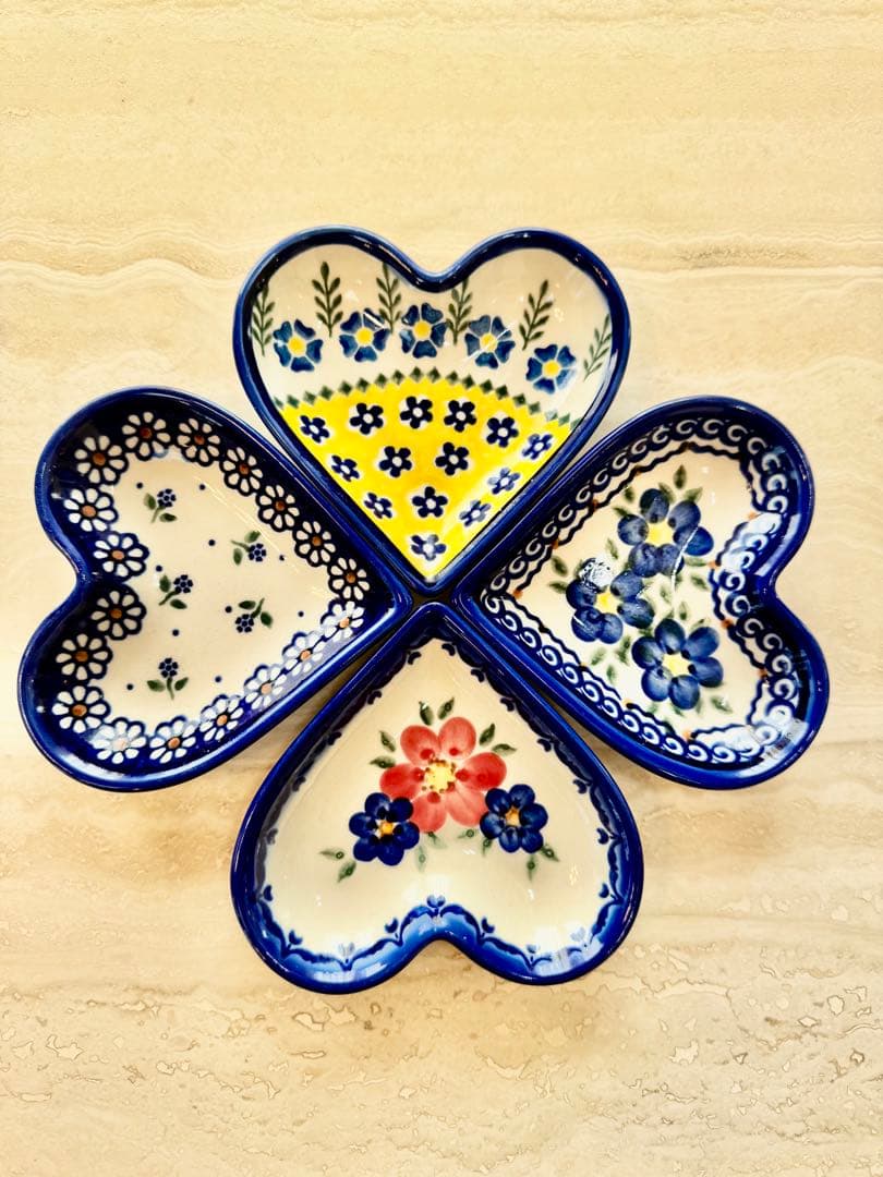 ポーリッシュポタリー 小皿 ハート型花柄皿4枚セット 2026年最新】ポーリッシュポタリー ハートの人気アイテム - メルカリ