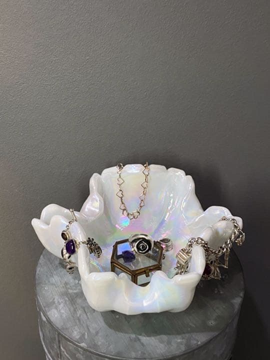 ビンテージ アンティーク デッドストック オーロラ 陶器 アクセサリー 保管 新品 レトロ アンティーク オーロラ ポット ティーカップ&ソーサー 5