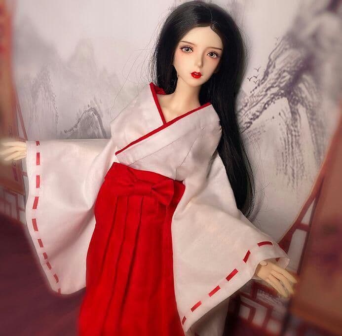 R04　BJD 1/3 ドール 衣装 和服 桔梗 巫女服 ハンドメイド b63da883ab0367b7653695c4e4dd0a